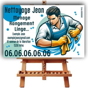 Carte de visite originale service nettoyage menage entretien interieur proprete airbnb location maison bureau professionnel personnalisable