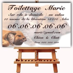 Origineel visitekaartje, dieren, oppas, trimsalon, dierenbedrijf, hond, kat, aanpasbaar en afdrukbaar met QR-code indien nodig