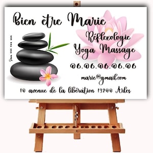Original-Visitenkarte, Massage, Wohlbefinden, entspannende Behandlung, Massagetherapie, Sophrologie mit QR-Code, falls erforderlich