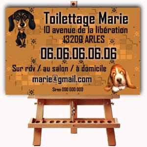 Origineel visitekaartje, dieren, oppas, trimsalon, dierenbedrijf, hond, kat, aanpasbaar en afdrukbaar met QR-code indien nodig