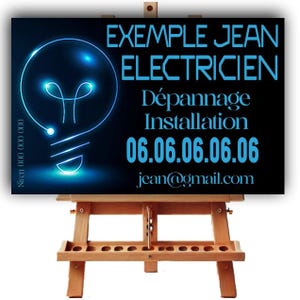 Origineel visitekaartje, gediplomeerd elektricien, elektriciteit, elektrische renovatie, verlichting, beveiliging, aanpasbaar, afdrukbaar