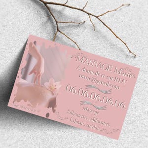 Origineel visitekaartje, massage, welzijn, ontspanningsbehandeling, massagetherapie, sofrologie met QR-code indien nodig