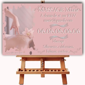 Carte de visite originale, massage, bien etre, soin relaxant, massotherapie, sophrologie avec QR code si besoin
