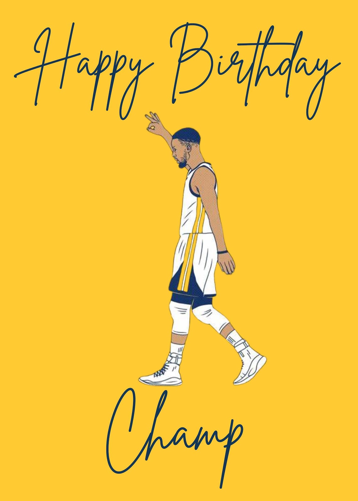 Steph Curry Birthday Card Happy Birthday Champ Printable Card Nba