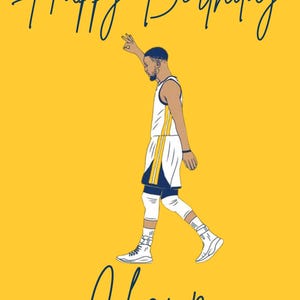 Carte d'anniversaire Steph Curry, champion de joyeux anniversaire, carte imprimable, carte NBA, Steph Curry, carte d'anniversaire guerriers