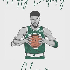 Carte d'anniversaire Jayson Tatum, champion de joyeux anniversaire, carte imprimable, carte NBA, Jayson Tatum, carte d'anniversaire Celtics