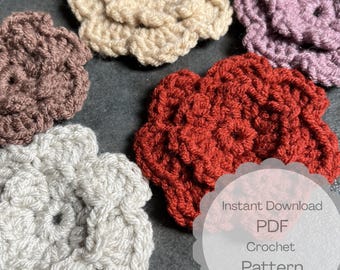 3D-gehaakt bloemenpatroon appliqué | Dubbellaagse bloemblaadjes (pdf-download)