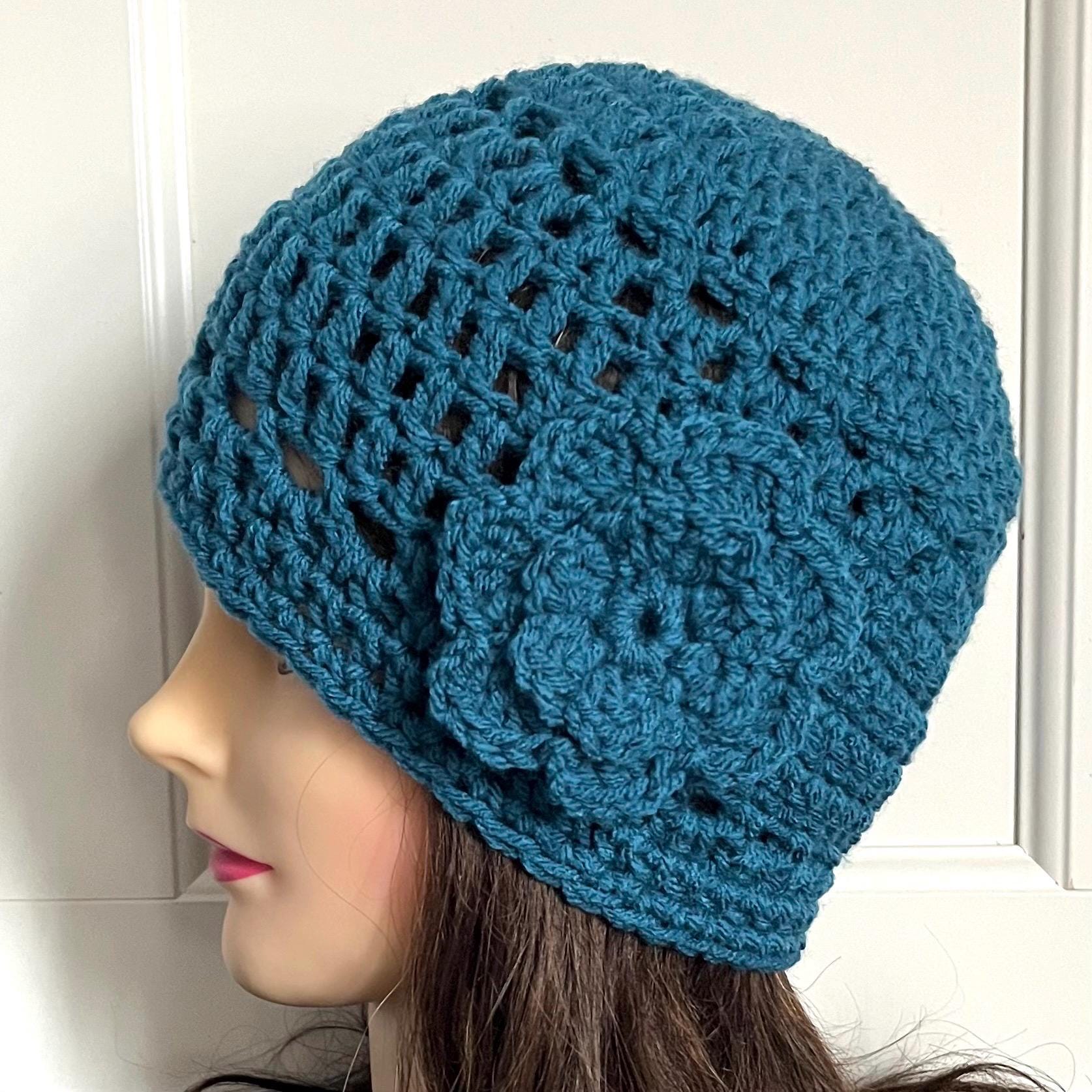 Side Flower Beanie - Etsy