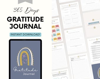 Daily Gratitude Journal, Mindfulness Journal, Gratitude workbook, Downloadable, Gratitude Journal Prompt, Wellness and Manifestation Planner