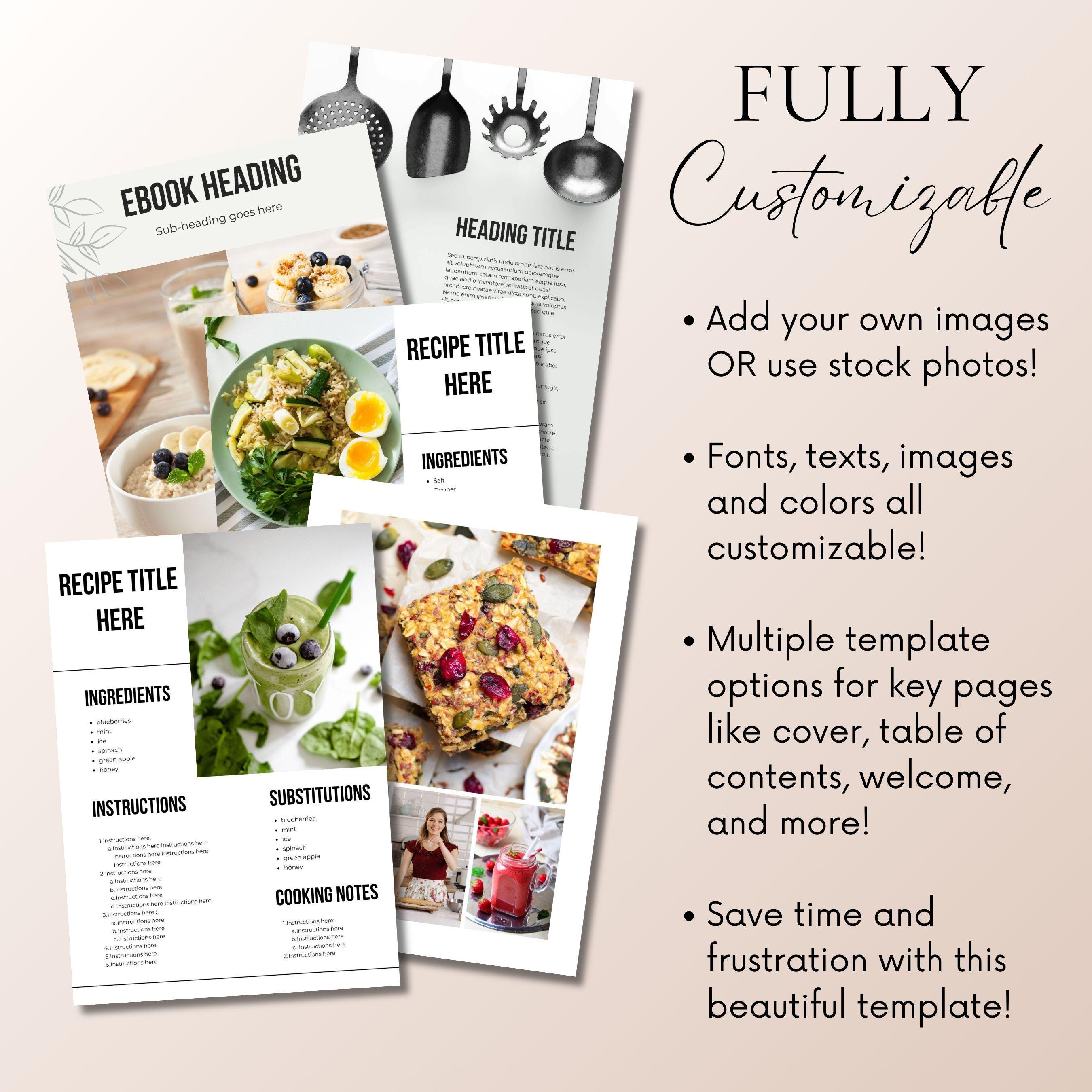 Food Blogger Bundle: Recipe Ebook Template Canva, Food Blogger ...