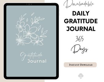 Daily Gratitude Journal, Mindfulness Journal, Gratitude workbook, Downloadable, Gratitude Journal Prompt, Wellness and Manifestation Planner
