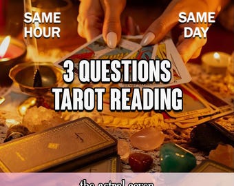 3 Question Tarot Reading – Same Day Psychic Reading, Love Career & Clarity
