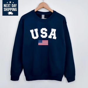 USA Flag Sweatshirt, Patriotic USA Hoodie, Retro 4th of July Sweatshirt, USA Flag Shirt, America Crewneck Sweatshirt, Patriotic Gift for Him