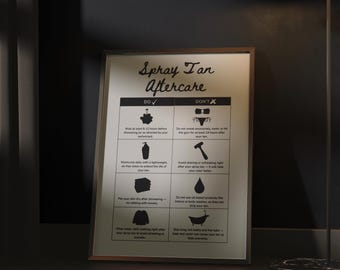 Spray Tan Aftercare Printable Do and Don’t Poster Tanning Salon Sign Esthetician Client Instructions Beauty Studio Art Multi Size Download