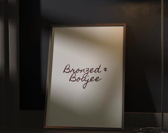 Bronzed & Boujee Printable Wall Art Spray Tan Salon Decor Esthetician Office Sign Beauty Studio Poster Minimalist Print Multi Size Download