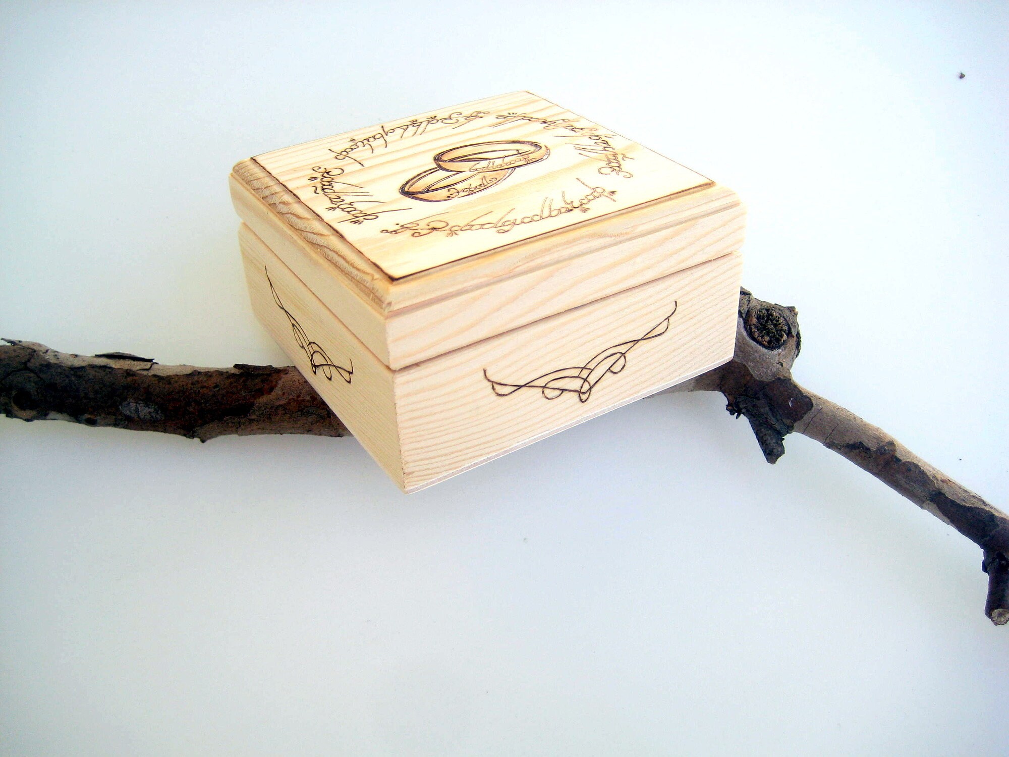 Personalized Wedding Ring Box Lord of the Rings Ring Bearer Etsy