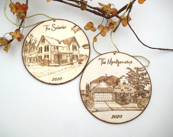 Custom House warming gift, Personalized house ornament, Christmas ornament, Wood burning, New home, New house gift, Real estate gift, Couple
