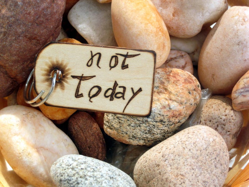 Key fob Game of Thrones not today Wood Keychain Key Fob Etsy