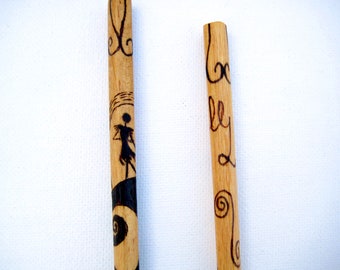 Jack and Sally Chopsticks  Nightmare Before Christmas, Personalized, Gift for Couple, Halloween Wedding, Christmas wedding, Sushi utensil