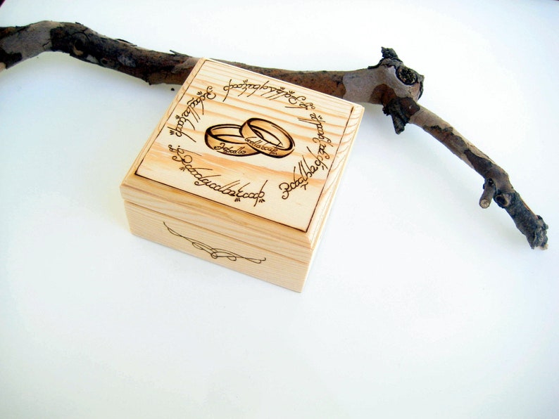 Personalized Wedding Ring Box Lord of the Rings Ring