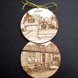 Custom House warming gift, Personalized house ornament, Christmas ornament, Wood burning, New home, New house gift, Real estate gift, Couple image 9