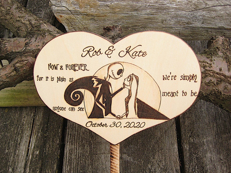 Personalized Jack and Sally Wedding Cake Topper Nightmare Etsy