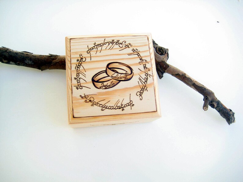 Personalized Wedding Ring Box Lord of the Rings Ring