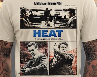 HEAT 1995 Crime Movie T-Shirt, Al Pacino Robert De Niro Film Tee