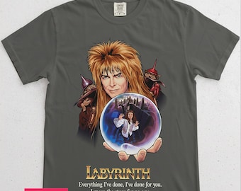 Labyrinth David Bowie Jareth Tee, 80s Fantasy Comfort Colors Shirt