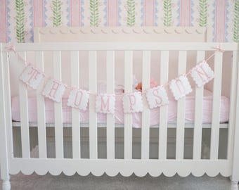 Custom Baby Name Banner Embroidered