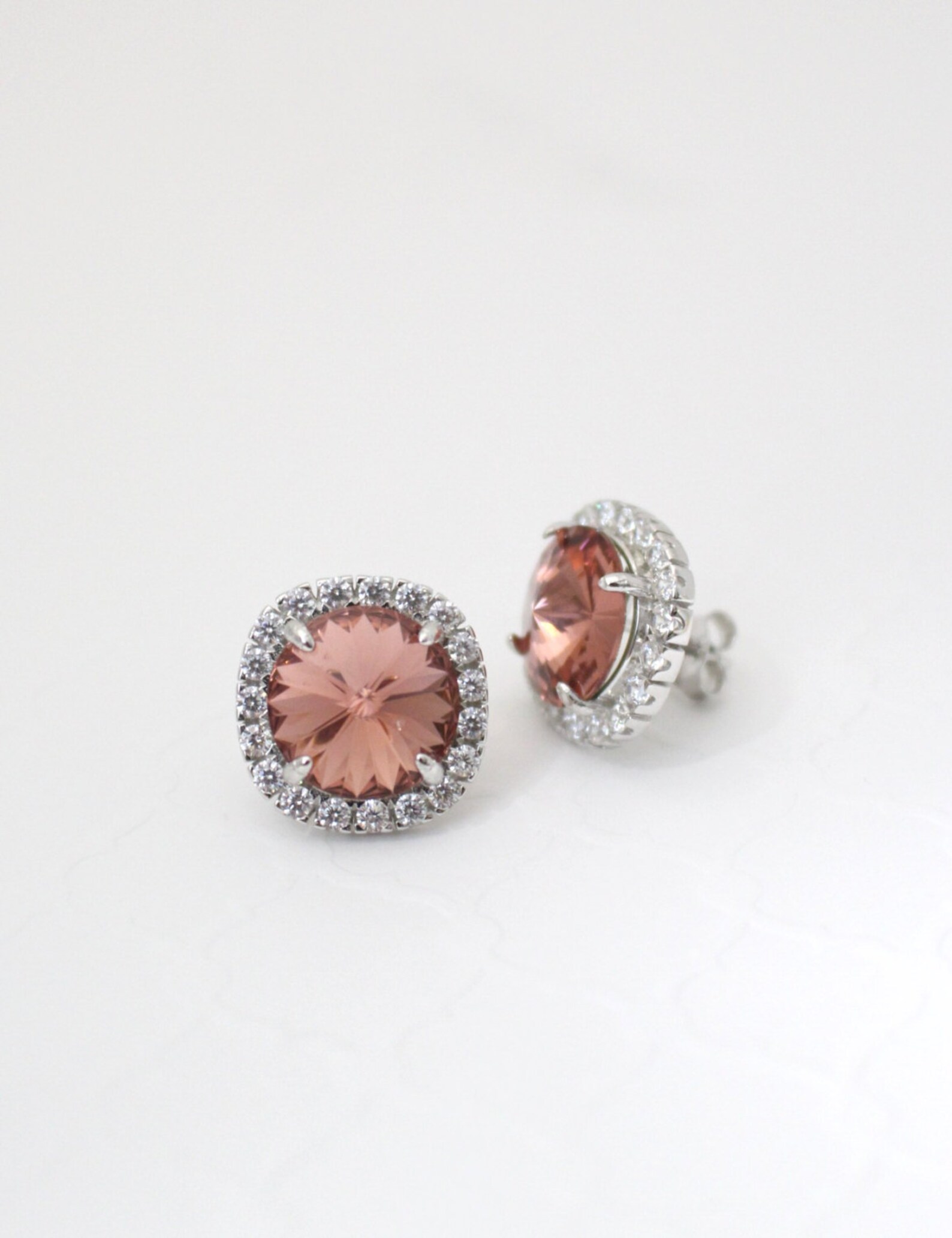 Blush Wedding Earring Studs Blush Earring Studs Blush Bridal Etsy
