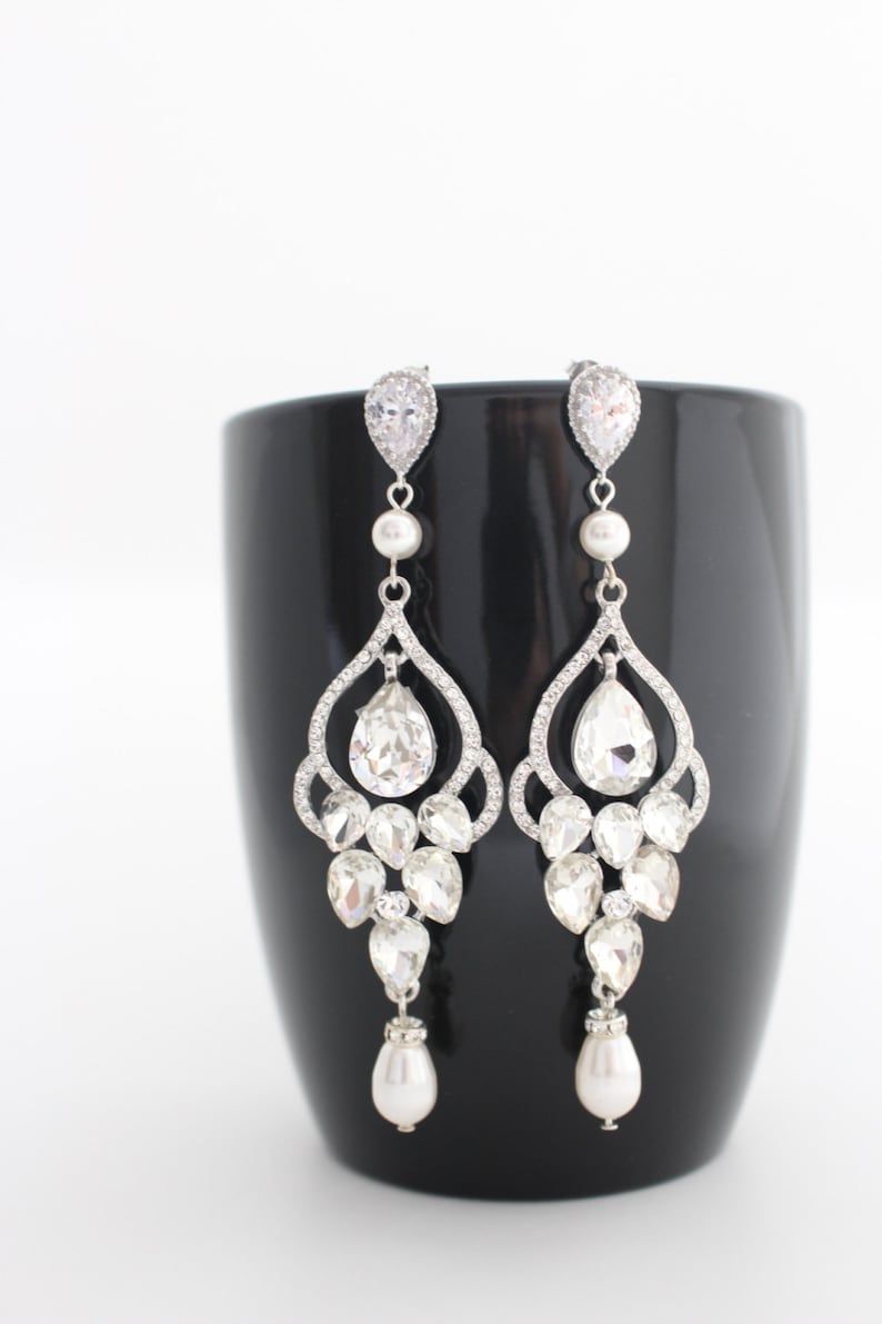 Bridal Earrings Chandelier Wedding Statement Earrings Art Etsy
