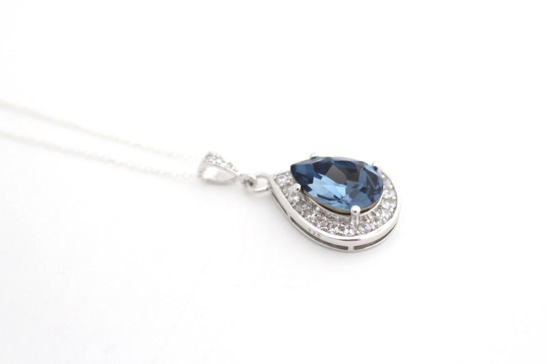 Light Blue Bridal Jewelry Blue Teardrop Necklace Bridal | Etsy