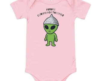 Shyster Baby Onesie – Funny Alien Conspiracy Infant Bodysuit – Soft Cotton Skeptic Baby Outfit