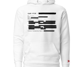 Redacted Government File Hoodie – Nothing to See Here FYI – Trust Your Government Satire Hoodie – Political Humor Sweatshirt