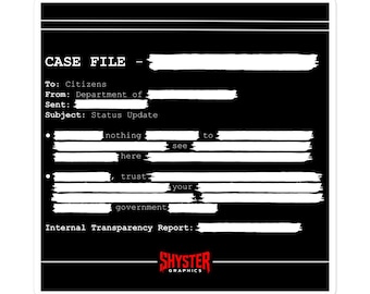 Bubble-free stickers - Redacted File Sticker – Nothing to See Here – Government Satire Laptop Sticker – Political Humor Decal