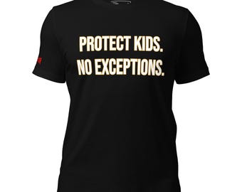Unisex t-shirt - Protect Kids. No Exceptions. T-Shirt – Lion & Kitten Graphic – Statement Streetwear