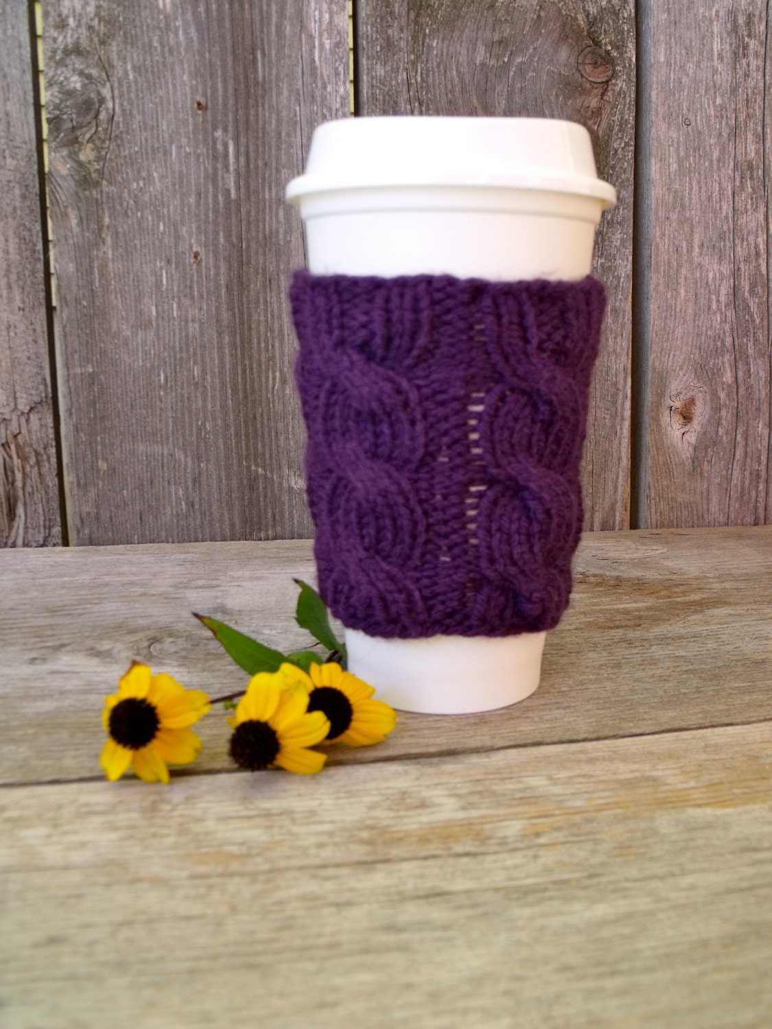 Coffee Cup Cozy Coffee Mug Cozy Cable Knit Coffee Cup Etsy