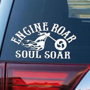 Engine Roar Soul Soar Motorcycle Decal - Weatherproof Vinyl Biker Gift