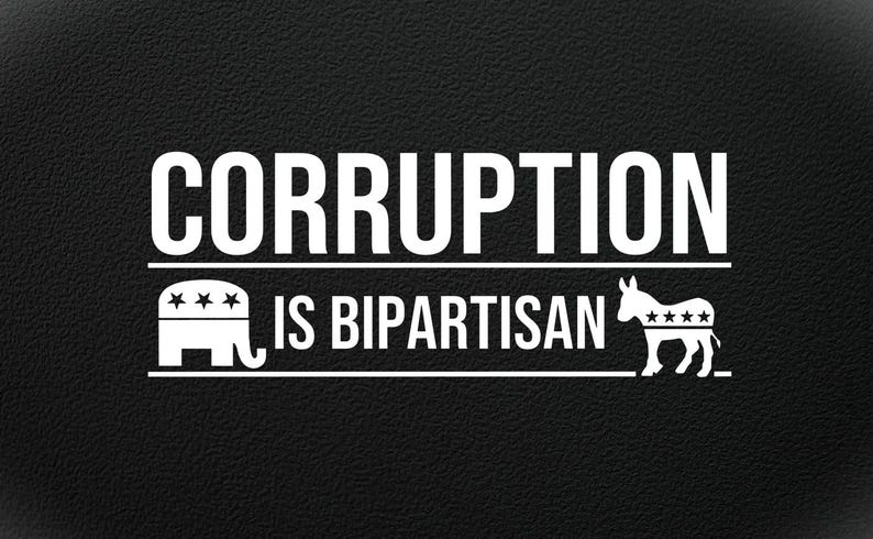 Corruption is Bipartisan Vinyl Car Decal – Political Accountability ...