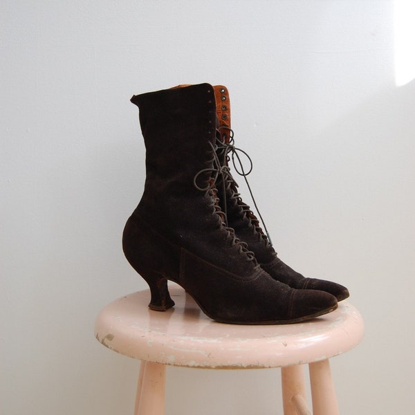 Vintage 1900s Boots - Edwardian Lace Ups - The Greta