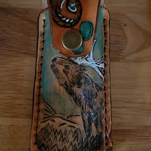 Handmade pocket knife holder with belt loop