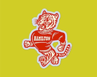 Hamilton Vintage Tiger Sticker | Hamilton Ontario Sticker | Retro Tiger Mascot Decal