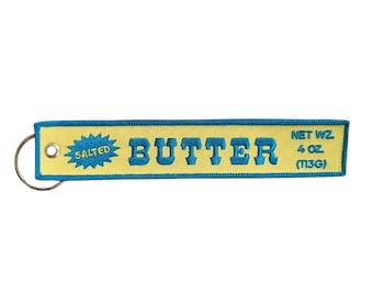 Butter Embroidered Keychain