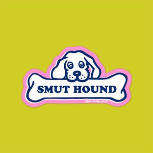 Smut Hound Sticker | Romance Reader Vinyl Decal (3.5" x 1.94")