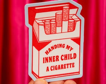 Inner Child Cigarette Vinyl Sticker – Funny Y2K Humor Decal