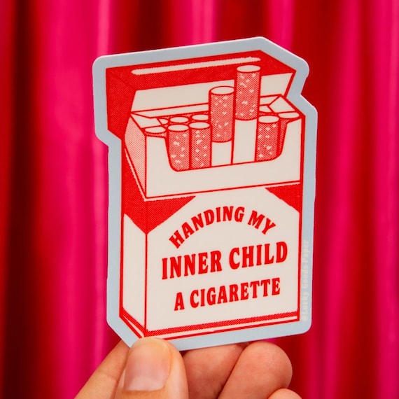 cigarette decal Inner Child Cigarette Vinyl Sticker – Funny Y2K Humor Decal