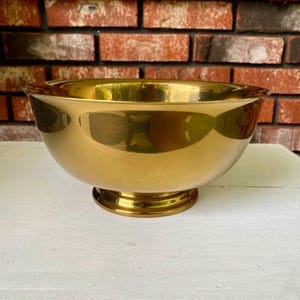 Vintage Sheffield Solid Brass Pedestal Fruit Bowl