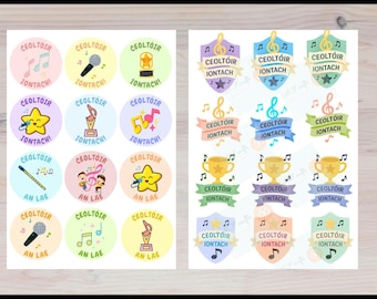 Stickers récompenses Gaeilge Music : ressources pour la classe de langue irlandaise