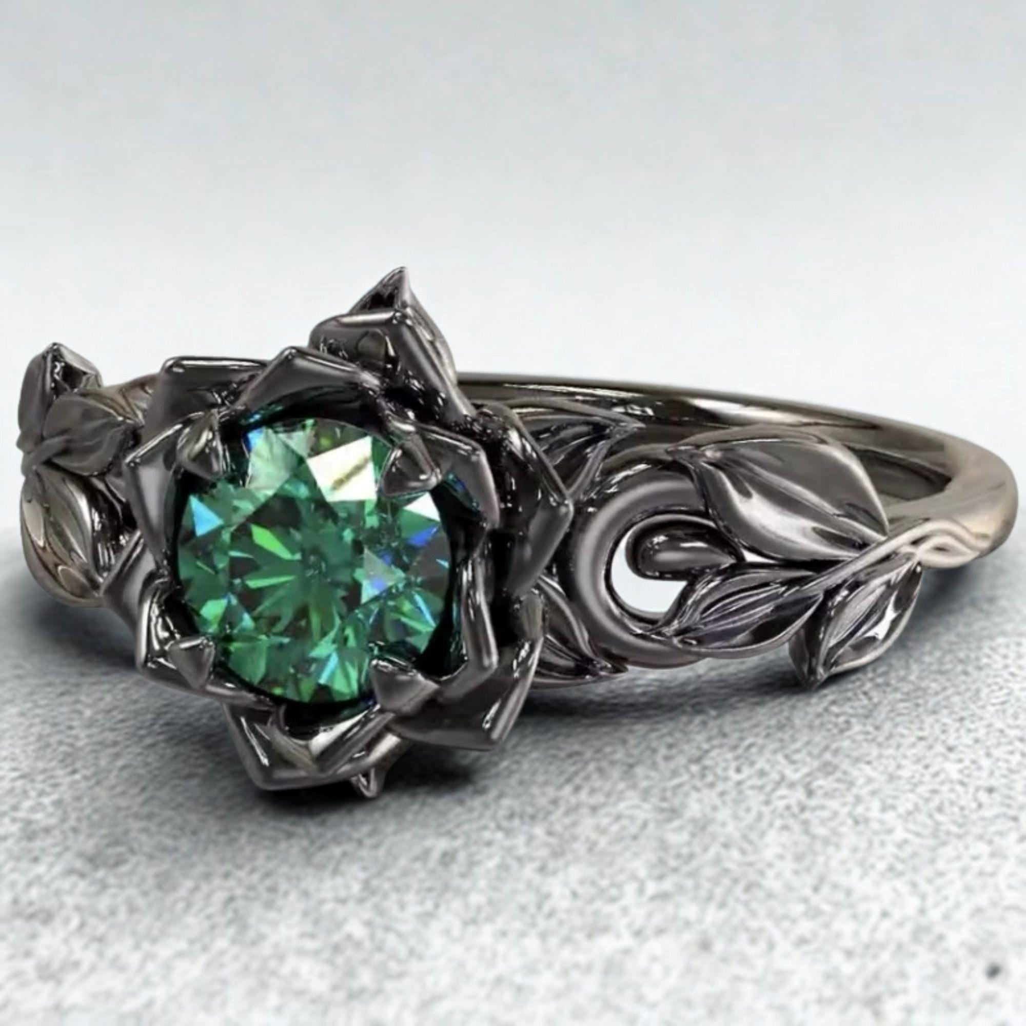 Dark green crystal ring - Etsy 日本